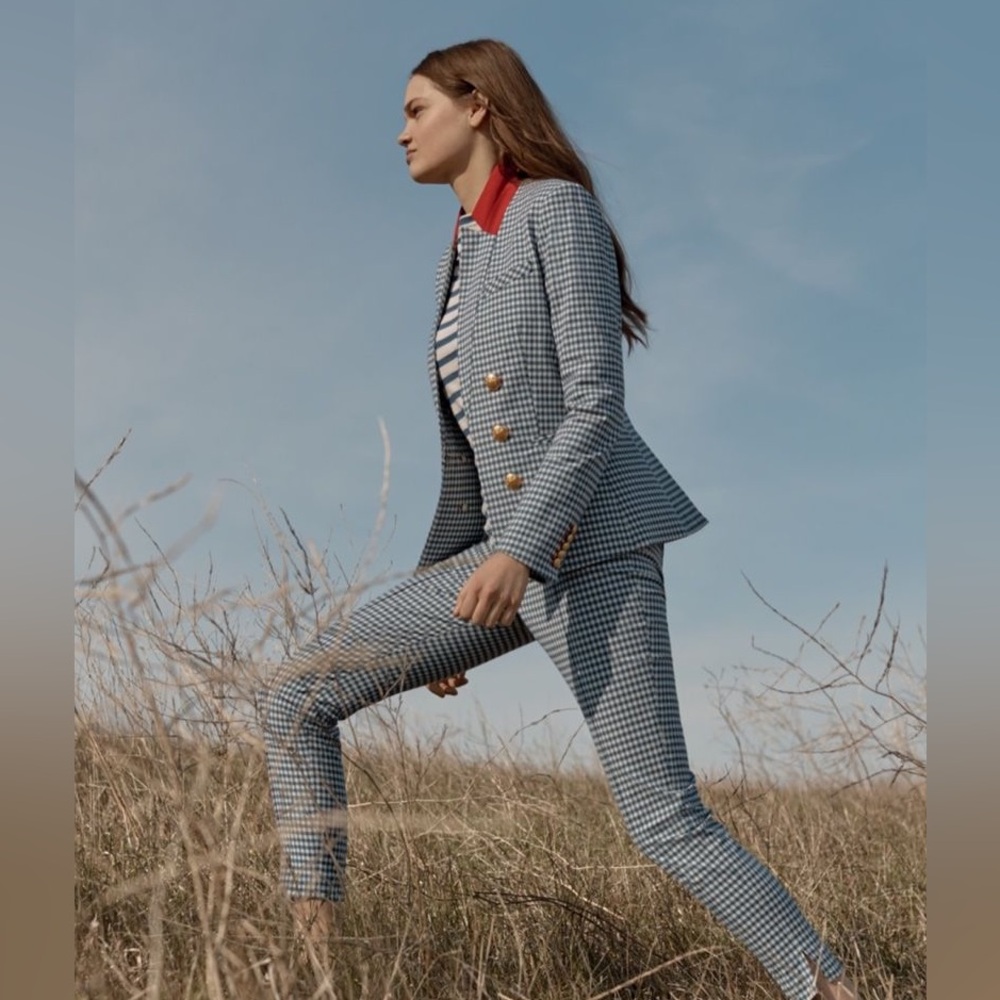 VERONICA BEARD
Blue white Double breasted Gingham Jacket